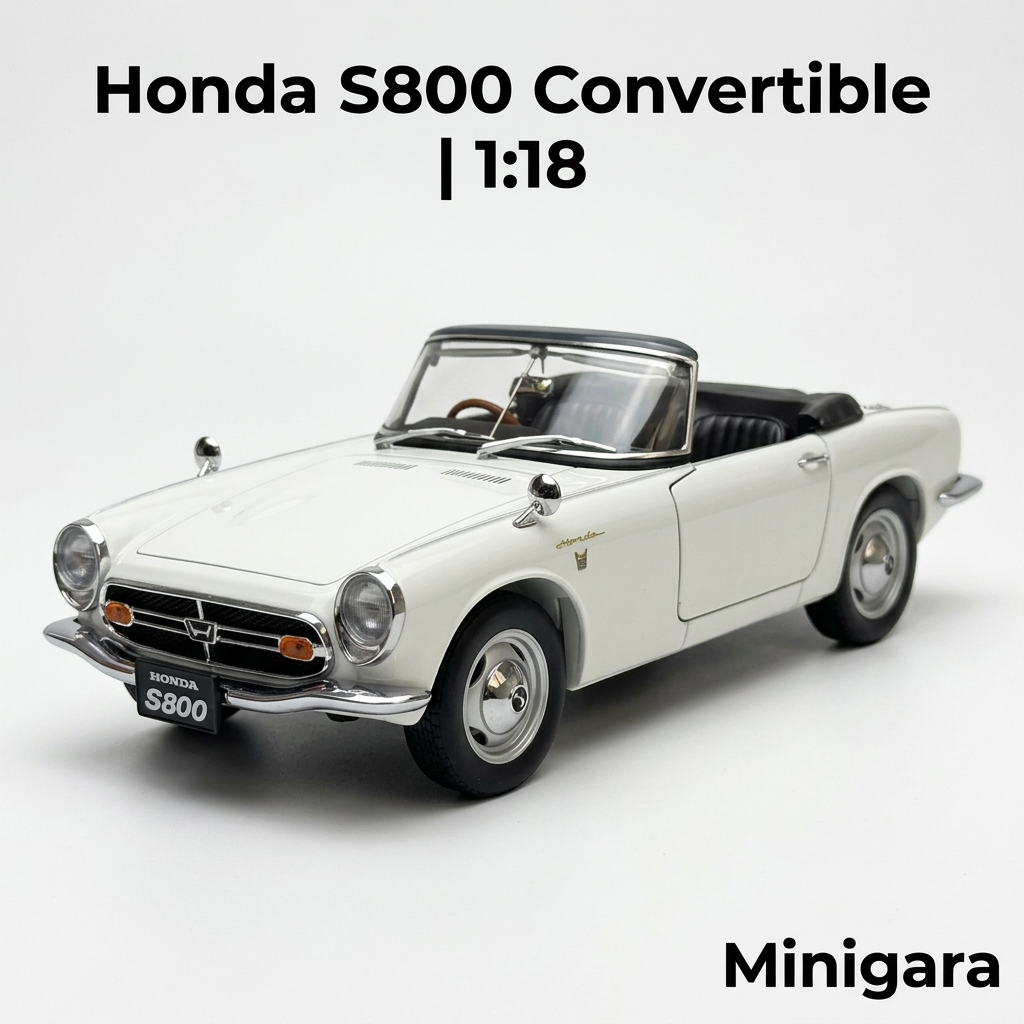 Honda S800 trắng mui mở