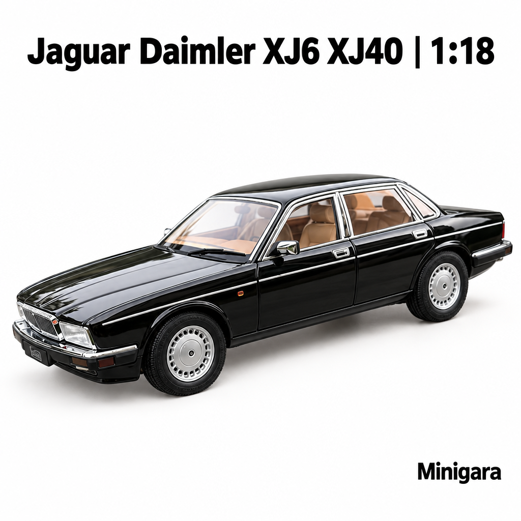 Jaguar Daimler XJ40 đen, nội thất nâu
