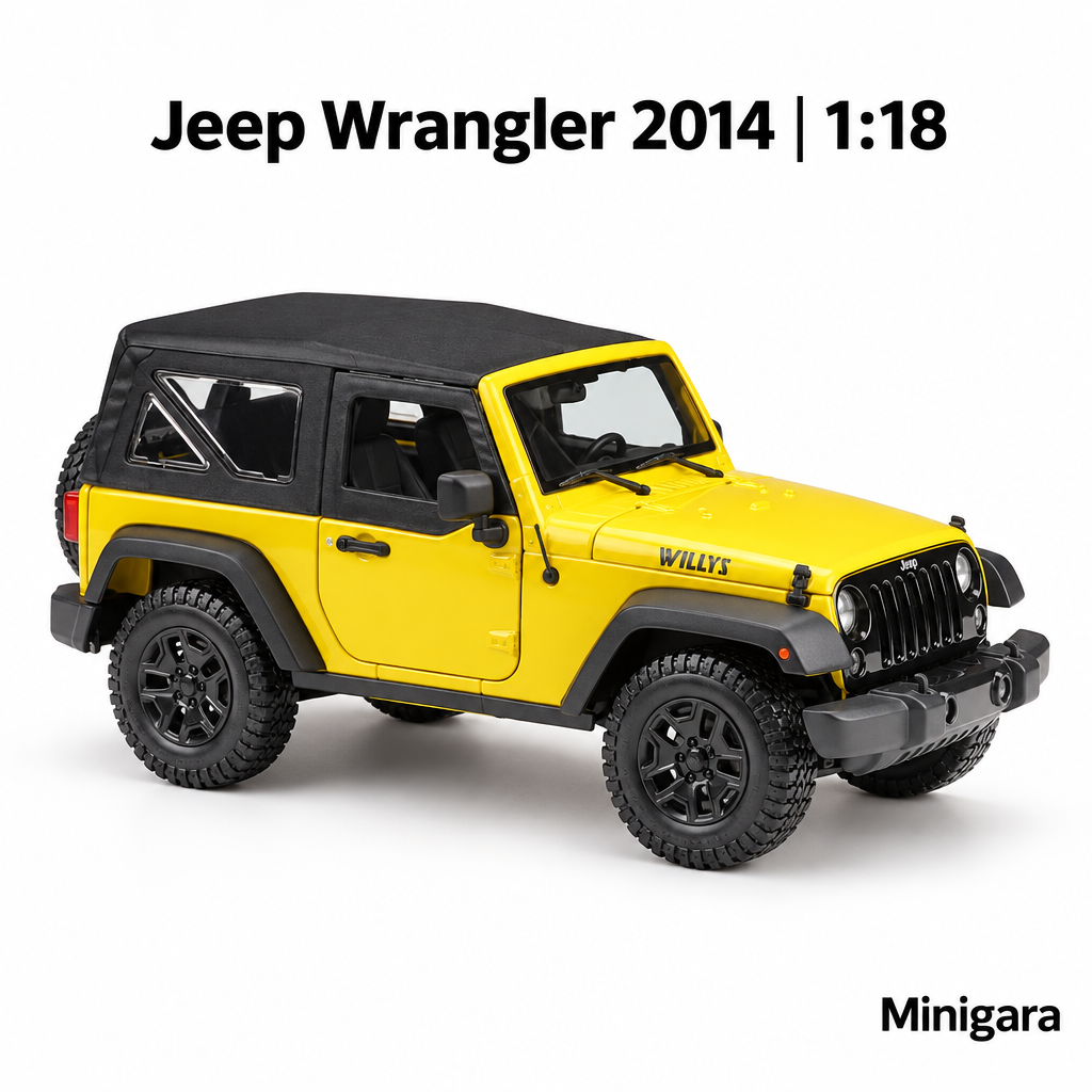 Jeep Wrangler vàng, mui mềm đen