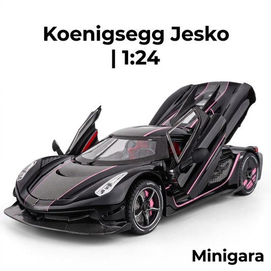 Jesko đen viền hồng mở cửa