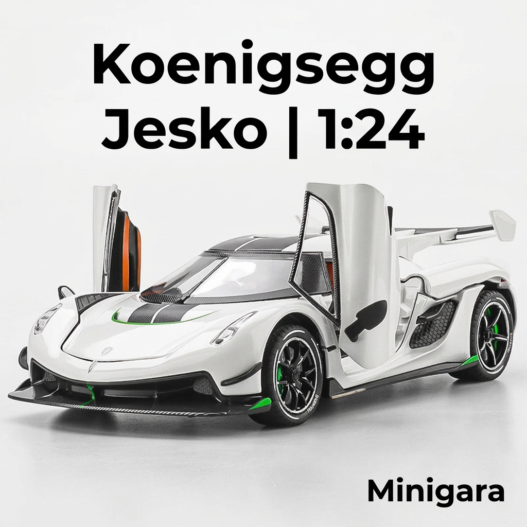 Jesko trắng viền xanh, cửa mở