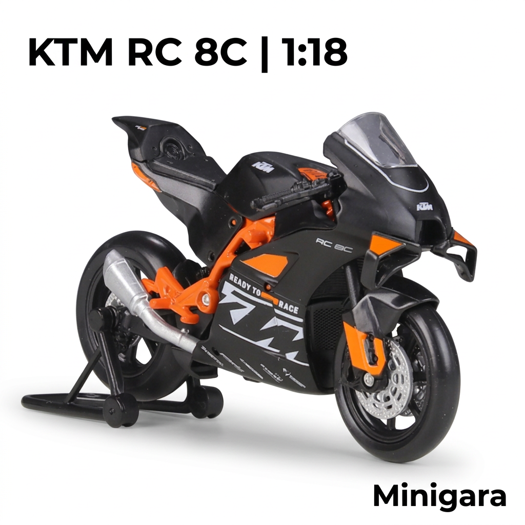 KTM RC 8C đen cam cùng chân chống sau