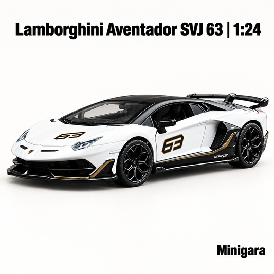 Lamborghini Aventador SVJ 63 trắng đen