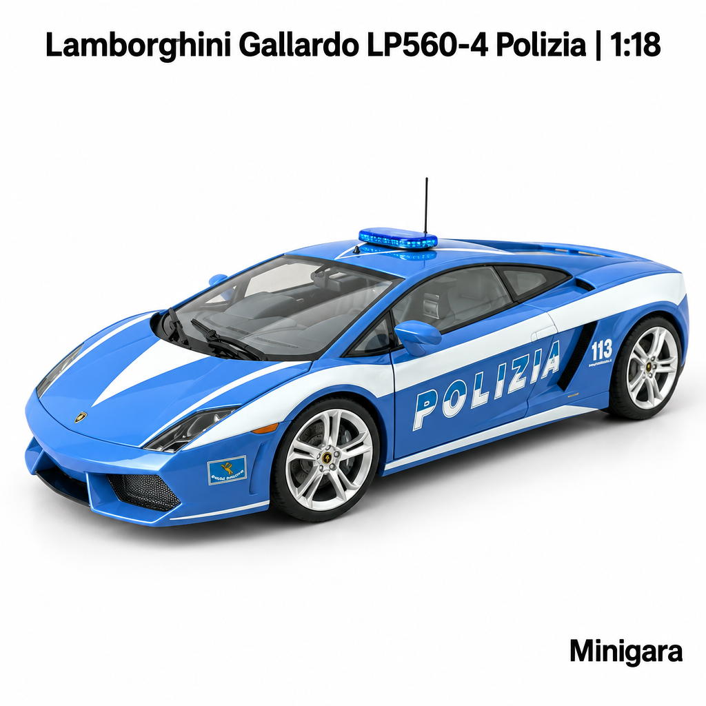 Lamborghini Gallardo Polizia xanh trắng