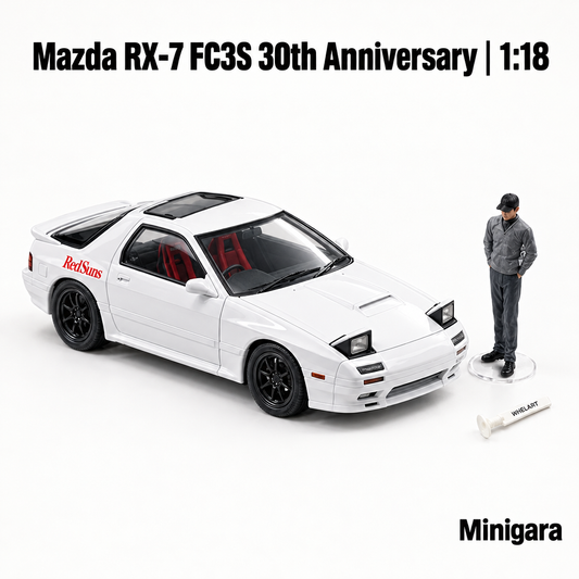 Mazda FC3S trắng cùng figure và phụ kiện thật