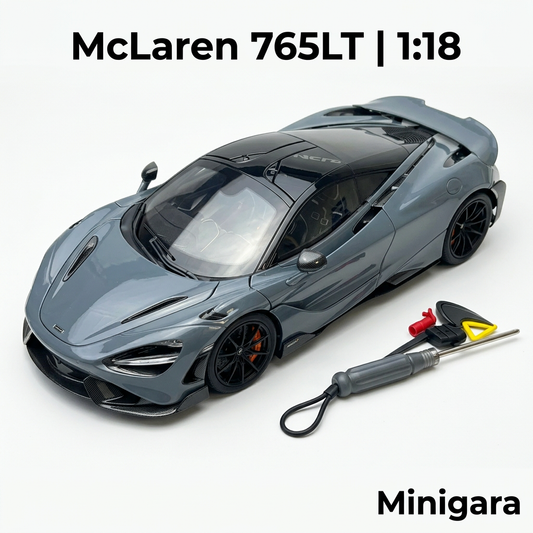 McLaren 765LT xanh xám cùng phụ kiện nguồn