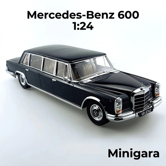 Mercedes-Benz 600 đen nội thất nâu