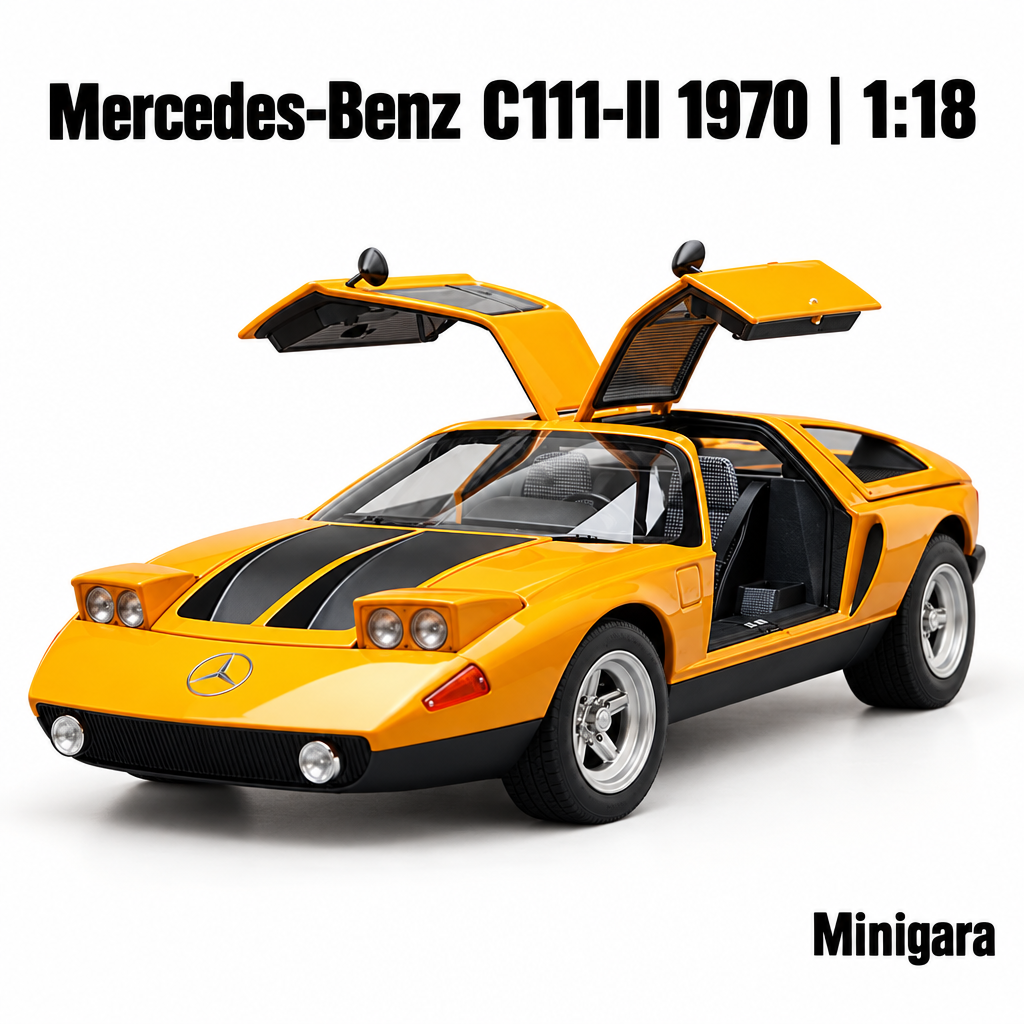 Mercedes-Benz C111-II cam, cửa cánh chim mở