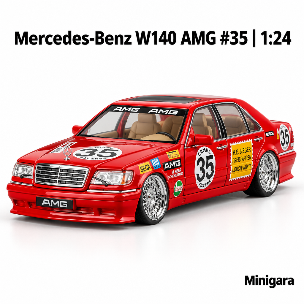 Mercedes-Benz W140 đỏ số 35