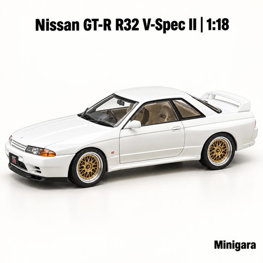 Nissan GT-R R32 trắng, mâm vàng