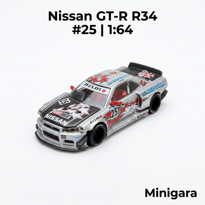 Nissan GT-R R34 bạc số 25