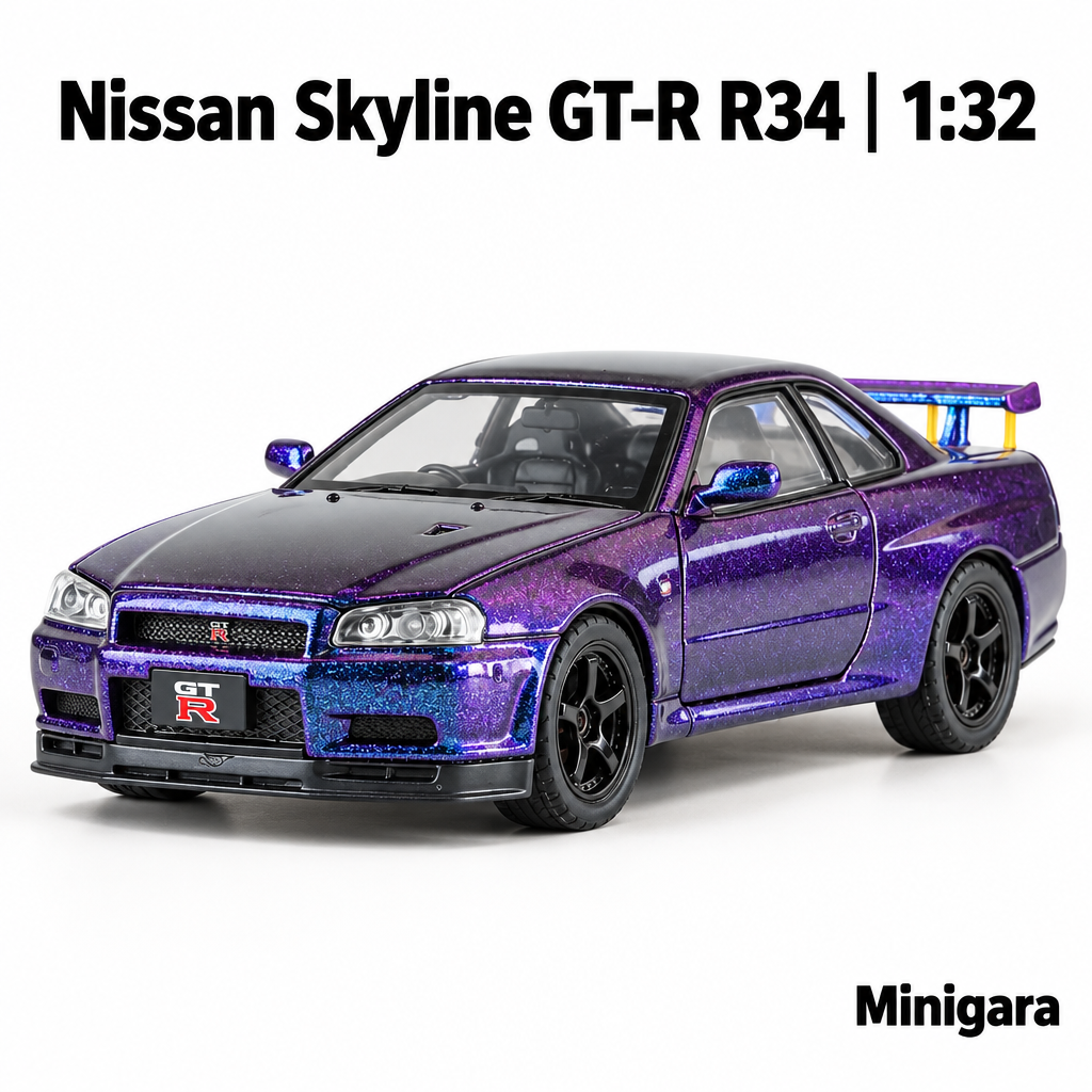 Nissan Skyline R34 tím xanh