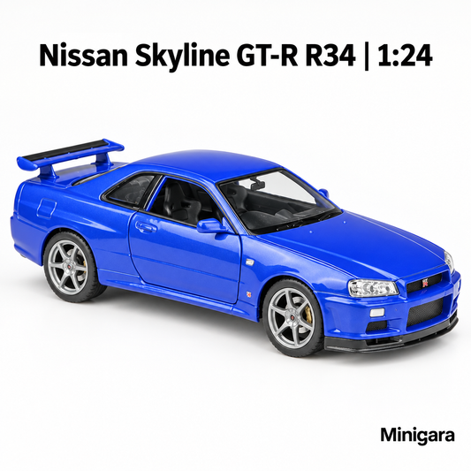 Nissan Skyline R34 xanh, cấu hình đóng cửa