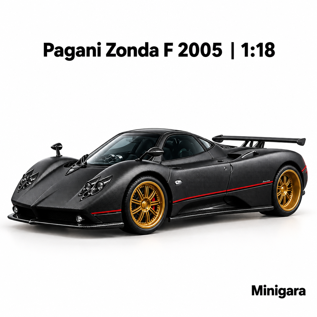 Pagani Zonda F đen carbon, mâm vàng