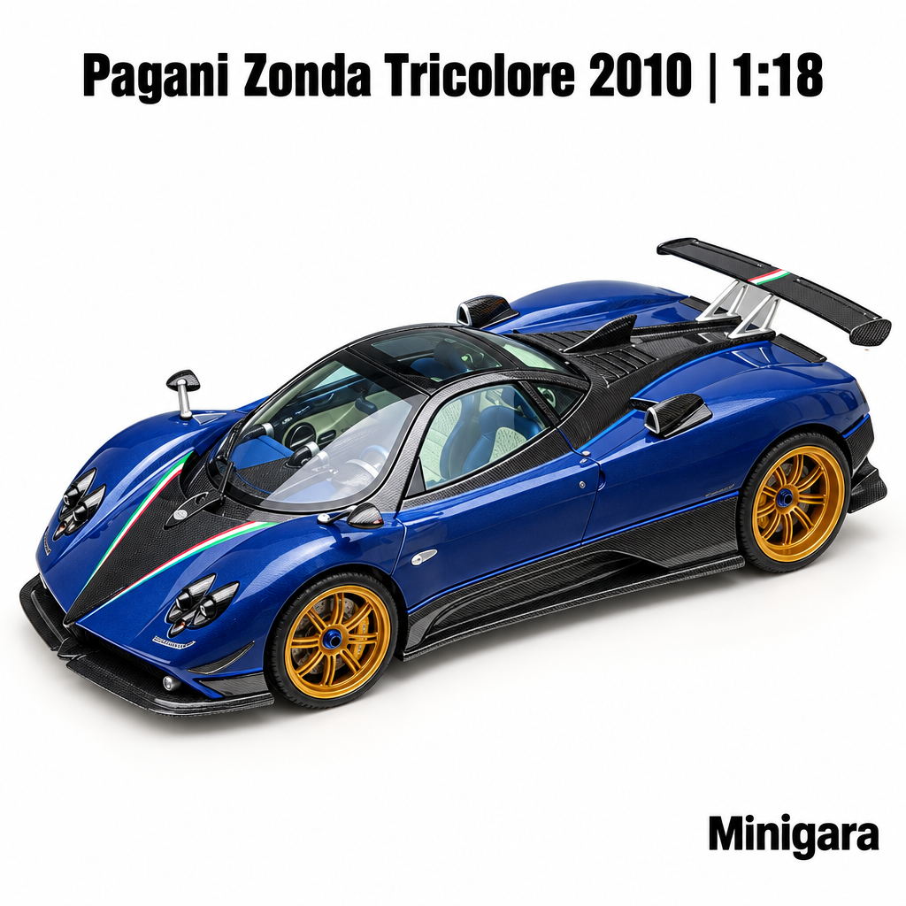 Pagani Zonda Tricolore xanh carbon, mâm vàng