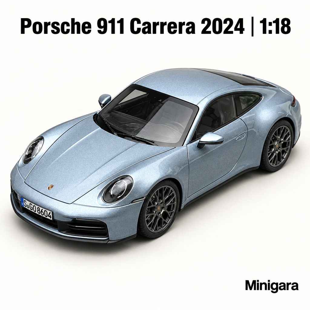Porsche 911 Carrera bạc xanh, giữ thân xe theo nguồn