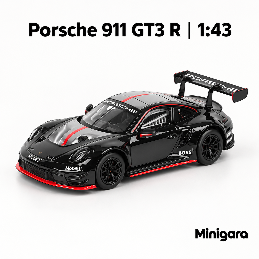 Porsche 911 GT3 R đen, viền đỏ
