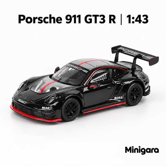 Porsche 911 GT3 R đen, viền đỏ