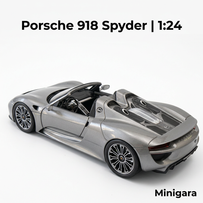 Porsche 918 Spyder bạc, mui mở