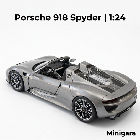 Porsche 918 Spyder bạc, mui mở