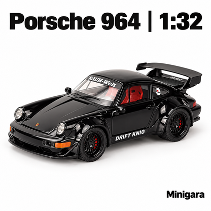 Porsche 964 đen, nội thất đỏ