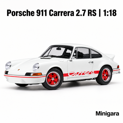 Porsche Carrera 2.7 RS trắng, sọc và mâm đỏ