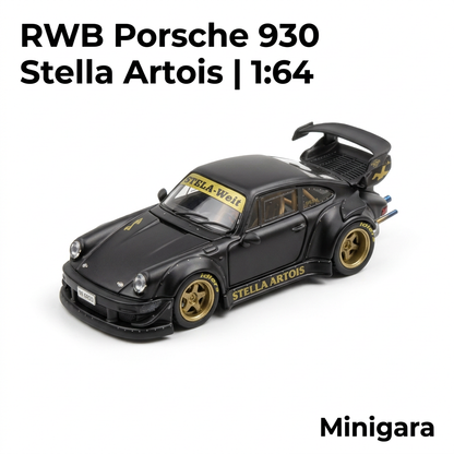 RWB Porsche 930 đen, mâm vàng
