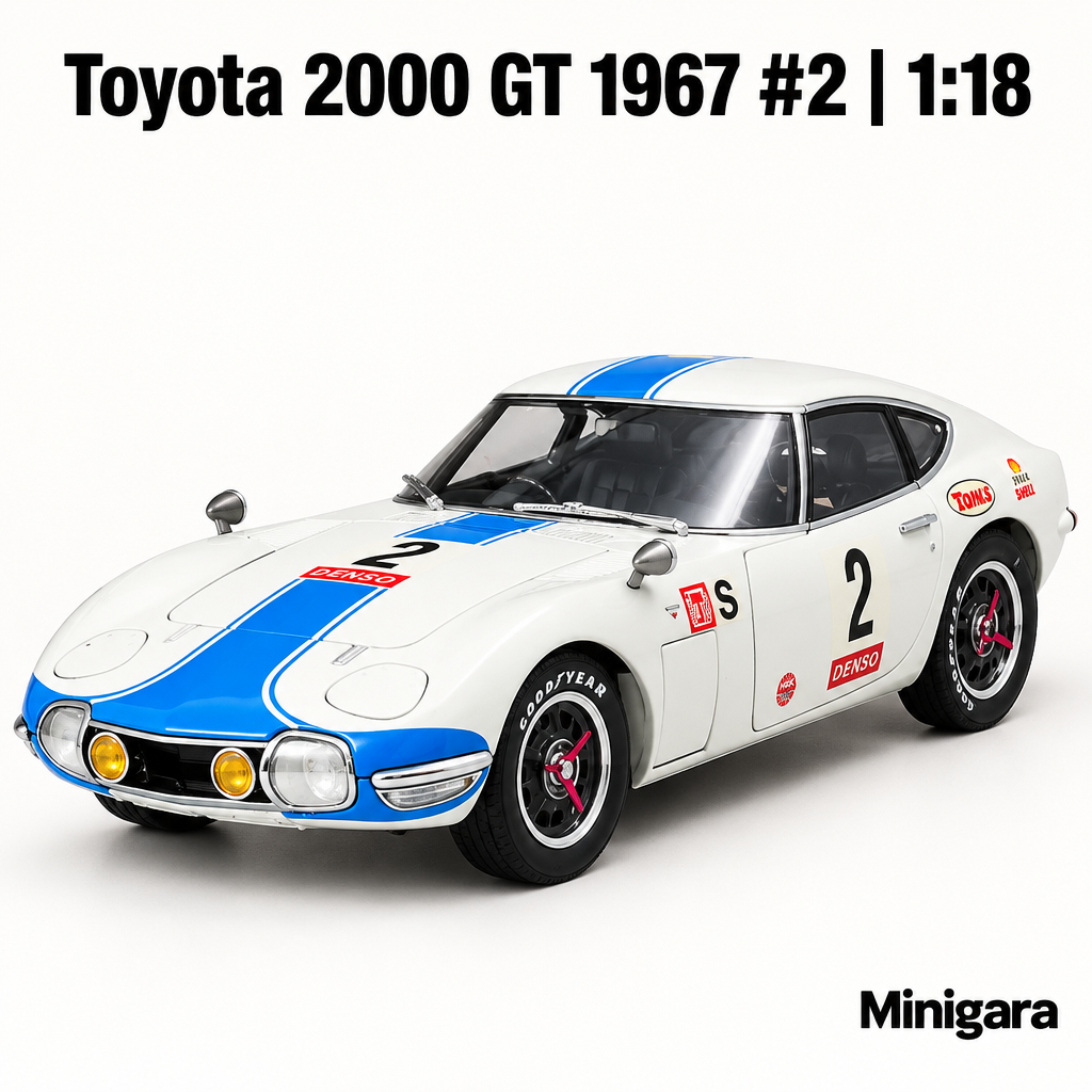 Toyota 2000 GT trắng xanh số 2