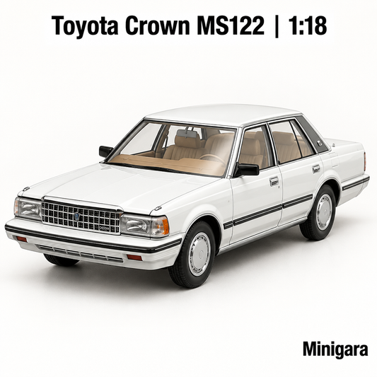 Toyota Crown MS122 trắng, nội thất nâu