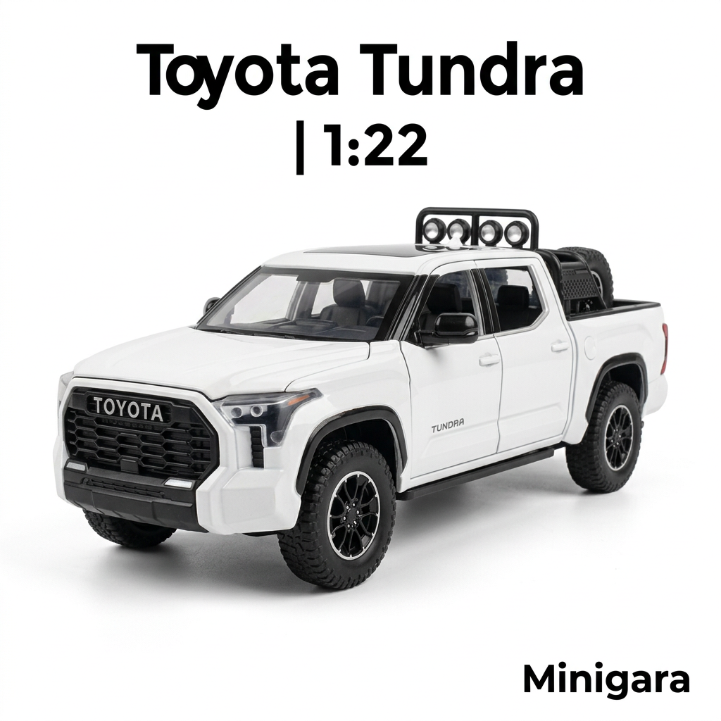 Toyota Tundra trắng cùng đèn và bánh dự phòng đúng nguồn