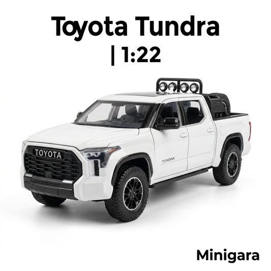 Toyota Tundra trắng cùng đèn và bánh dự phòng đúng nguồn