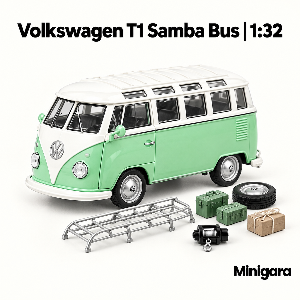 Volkswagen T1 Samba Bus xanh mint